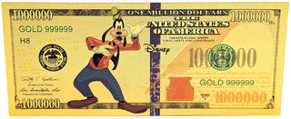 Goofy Goof Walt Disney $1000000 Note Novelty 24K Gold Foil Plated Bill - GFN54