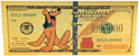 Pluto Mickey Dog Disney $1000000 Note Novelty 24K Gold Foil Plated Bill -GFN55