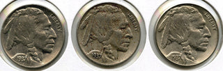 1937 Buffalo Nickel PDS Mint 3-Coin Set - Philadelphia Denver San Francisco G900