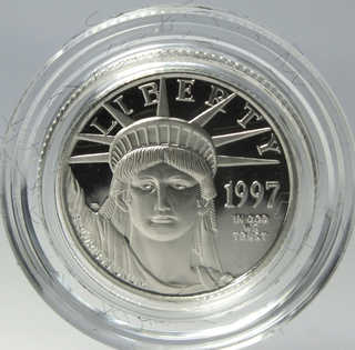 1997-W $10 Platinum Eagle 1/10 oz Proof Bullion Inaugural OPG COA Coin - LH094