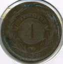 1869 Uruguay Coin 4 Centesimos - Republica Oriental - G488