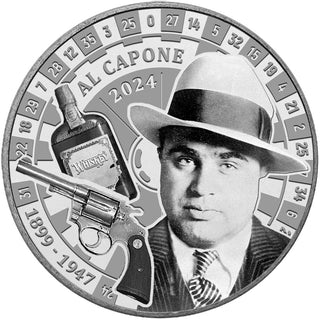 2024 Al Capone Mobster 1 Oz 999 Fine Silver Proof $20 Dollars Liberia Coin JP672