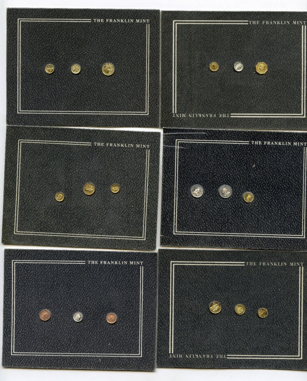 Franklin Mint 1983 Mini Coins Gold & Silver Art Medals Lot of 30 Cards - G192