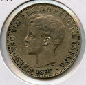 1897 Philippines Un Peso Silver Coin Alfonso XIII - JN840