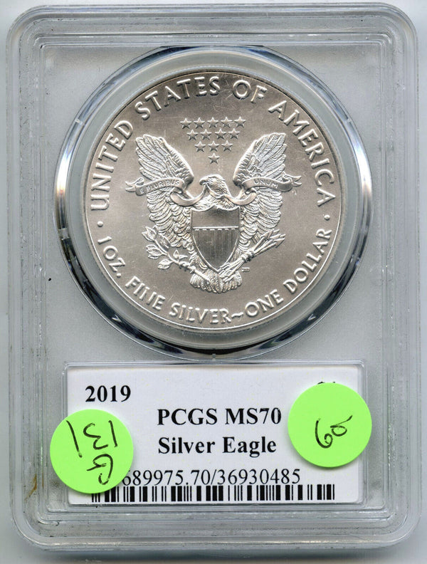 2019 American Eagle 1 oz Silver Dollar PCGS MS70 First Edition Premier - G131