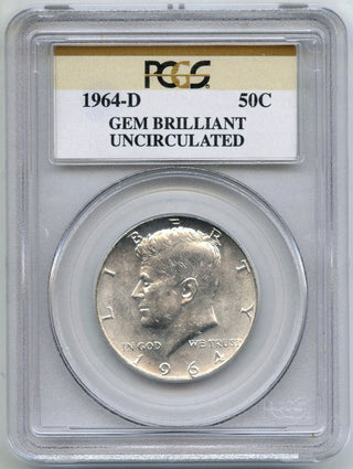 1964-D Kennedy Silver Half Dollar PCGS Gem Brilliant Uncirculated - G672