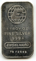 Engelhard 999 Silver 1 oz Ingot Bar Medal - Vintage Toning Toned - B554