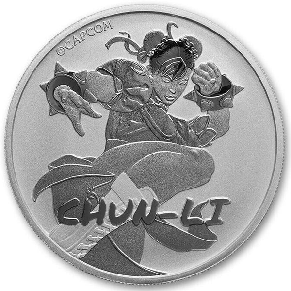 2022 Chun-Li Street Fighter 1 Oz 9999 Ag Silver $1 Dollar Tuvalu Coin - JN466