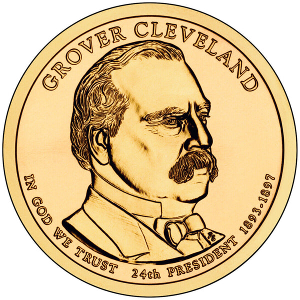 2012-D Grover Cleveland Second Term 24th Presidential Dollar US Golden $1 Coin