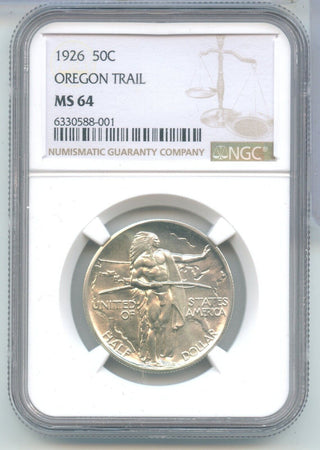 1926-P  NGC MS 64 Silver Commemorative Oregon Trail Half Dollar 50c - ER813
