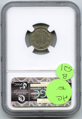 1871 3-Cent Nickel Three Cents NGC Genuine Stack's W 57th St Collection B521
