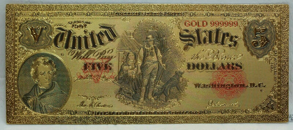 24K Plated Gold Foil Note Currency Bill  Paper Money Novelty Famous Cash