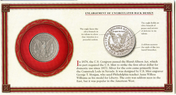 1879-S Morgan Silver Dollar - San Francisco Mint in Descripton Card  -DM214
