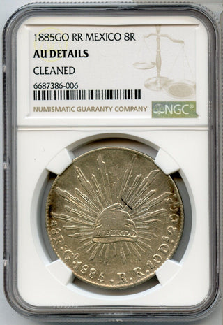 1885 Mexico Go RR 8 Reales Silver Coin NGC AU Details Certified - JP608
