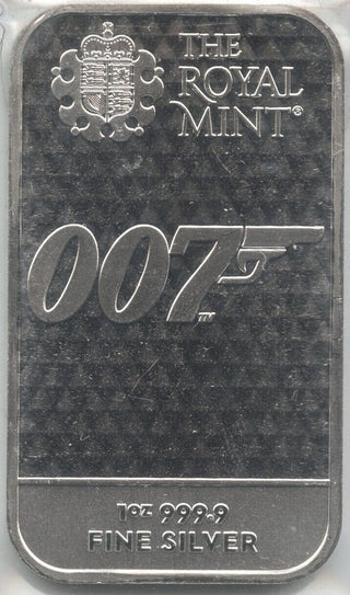 007 The Royal Mint  999.9 Fine Silver 1 oz Art Bar medal Ingot - DN367