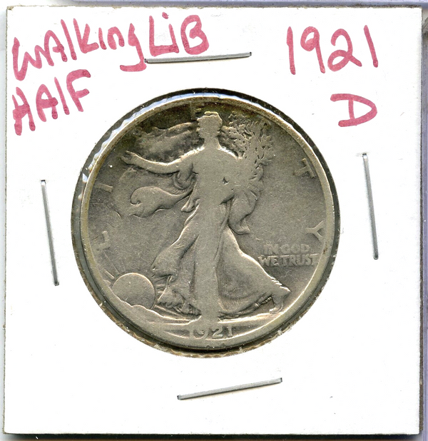 1921-D Walking Liberty Silver Half Dollar - Denver Mint - DM454