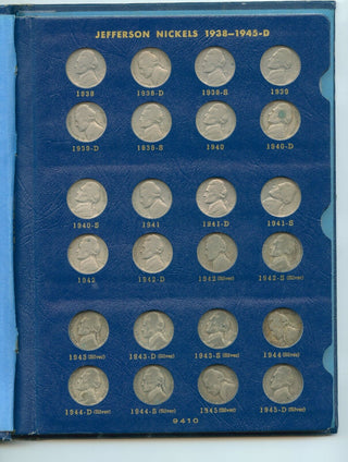 Jefferson Nickels 1938-1965  Partial Complete Coin Set 9410 Album - ER603