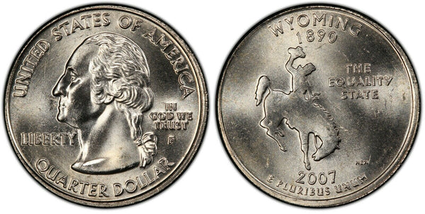 2007-P Wyoming Statehood Quarter 25C Uncirculated Coin Philadelphia mint 087