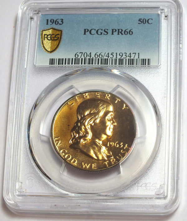 1963 Franklin Silver Half Dollar PCGS PR66 Certified - Toning Toned - CC448