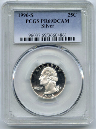 1996-S Washington Proof Silver Quarter PCGS PR69 DCAM San Francisco Mint - E510