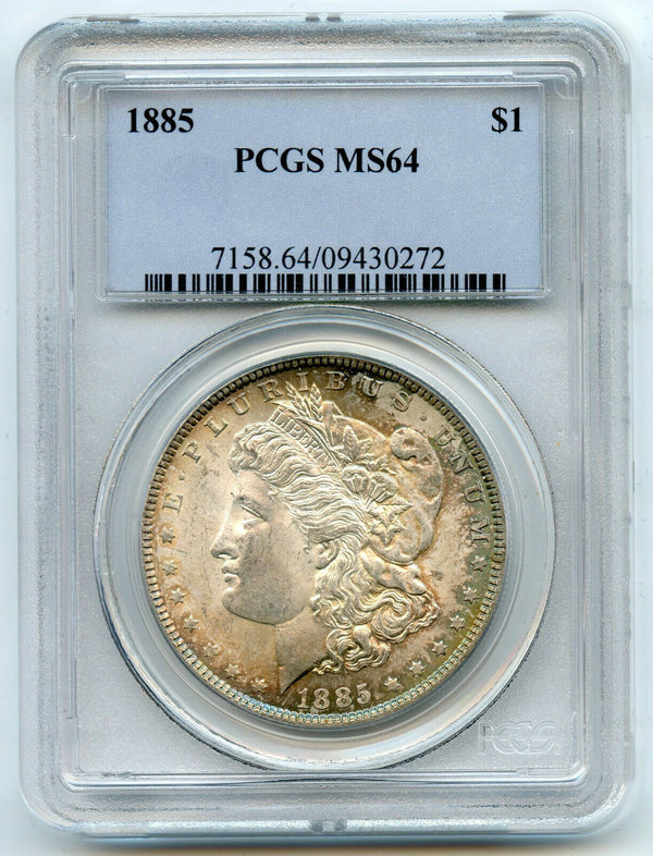 1885 Morgan Silver Dollar PCGS MS64 Toning Toned - Philadelphia Mint - BX352