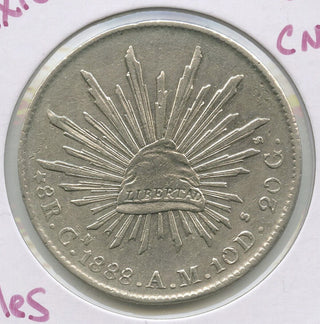 1888 CN AM Mexico Coin 8 Reales Culiacan Silver Coin -Moneda De Plata- DN198