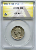 1932-S Washington Silver Quarter ANACS EF 40 Certified - San Francisco Mint A852