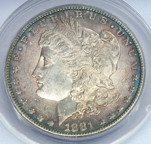 1881-S Morgan Silver Dollar ANACS MS63 Toning Toned - San Francsico Mint - A934