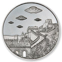 UFOs Great Wall of China Aliens 1 Oz 999 Silver Round 2022 Medal JP152