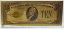 $10 1928 Gold Certificate Novelty 24K Gold Foil Plated Note Bill 6