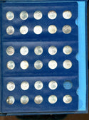 Silver Roosevelt Dimes 1946 -1974  Whitman Album 63-Coin Set 10c Silver - ER656