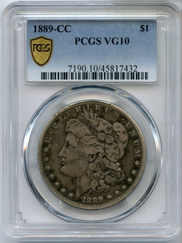 1889-CC Morgan Silver Dollar PCGS VG10 $1 Coin Carson City Mint Certified JP066