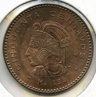 1957 Mexico Coin 50 Centavos Cincuenta - Estados Unidos Mexicanos - E117
