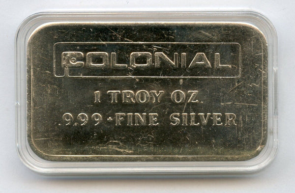 Colonial Engelhard 1 Troy Oz .999 Fine Silver Bar Vintage Rare Bullion - JP319
