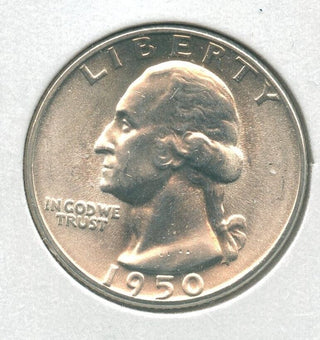 1950-D Silver Washington Quarter 25c Denver Mint - KR383