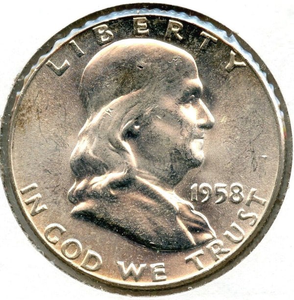 1958 Franklin Silver Half Dollar - Philadelphia Mint - CA656