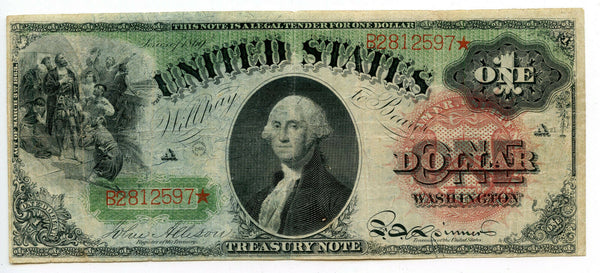 United States Treasury Note Rainbow Currency $1 One Dollar - BX98