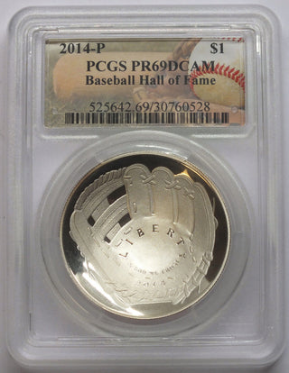 2014-P Baseball Hall of Fame Silver Dollar PCGS PR69DCAM Philadelphia Mint B539