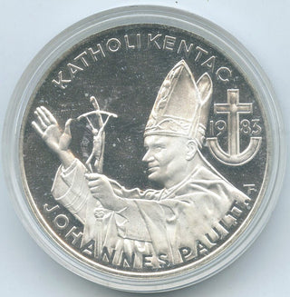 1983 Austria Silver Coin Pope John Paul II Commemorative 500 Schillings - DN