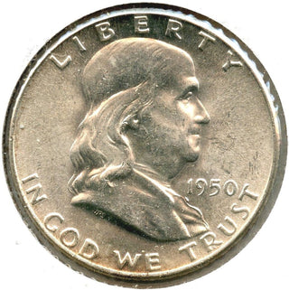 1950 Franklin Silver Half Dollar - Uncirculated - Philadelphia Mint Toned CC376