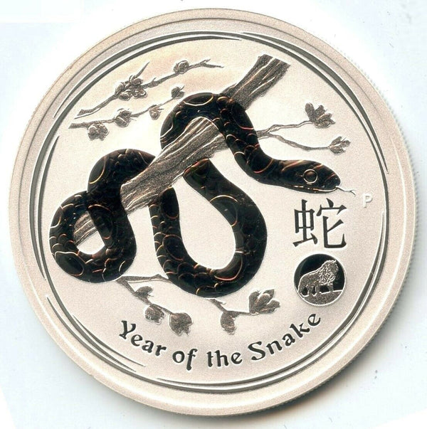 2013 Australia Lunar Year of Snake 999 Silver 1 oz Coin $1 Lion Privy - BX409