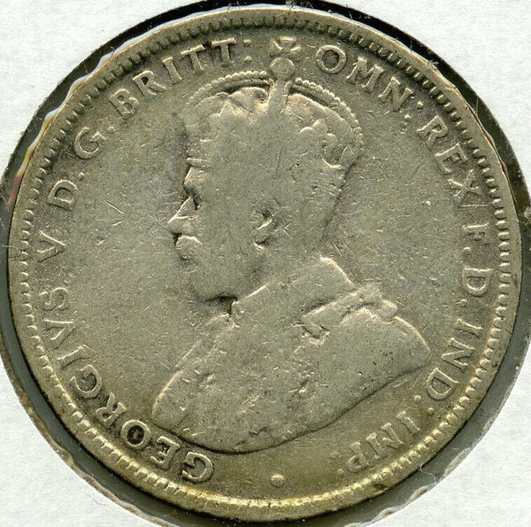 1912 AUSTRALIA 1 Shilling Antique .925 SILVER Coin King George V -DM259