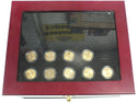 State Hood & National Park Gold Plated Quarters in Wood Display Box 89 coins