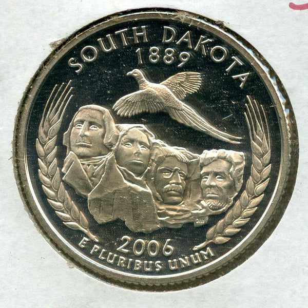 2006-S South Dakota State Washington Quarter Silver Proof Coin 25c - JN136