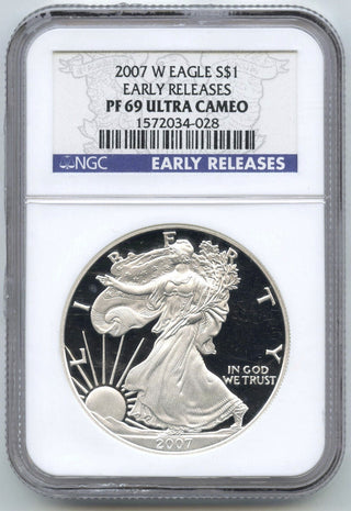 2007-W Silver Eagle 1 oz NGC PF69 Ultra Cameo Early Releases West Point - C881