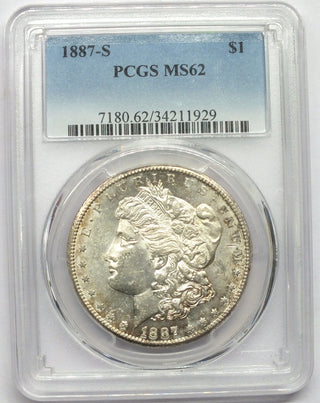 1887-S Morgan Silver Dollar PCGS MS62 Certified - San Francisco Mint - B73