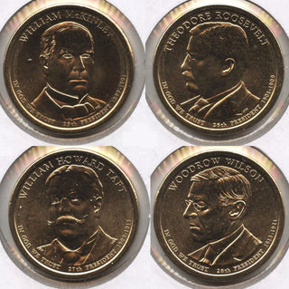 2013-D Presidential Dollar Set - McKinley Roosevelt Taft Wilson - lot Collection