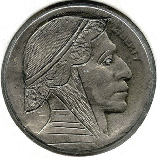Hobo Nickel Engraved Coin - United States Buffalo Indian Head - B953