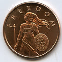 Freedom Girl Silver Shield 1 Oz Copper (20) Rounds Art Medals Roll - JM386