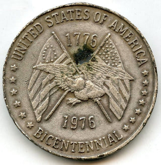 Minuteman Bicentennial 1776 - 1976 Enameled Art Medal USA Round America - A250